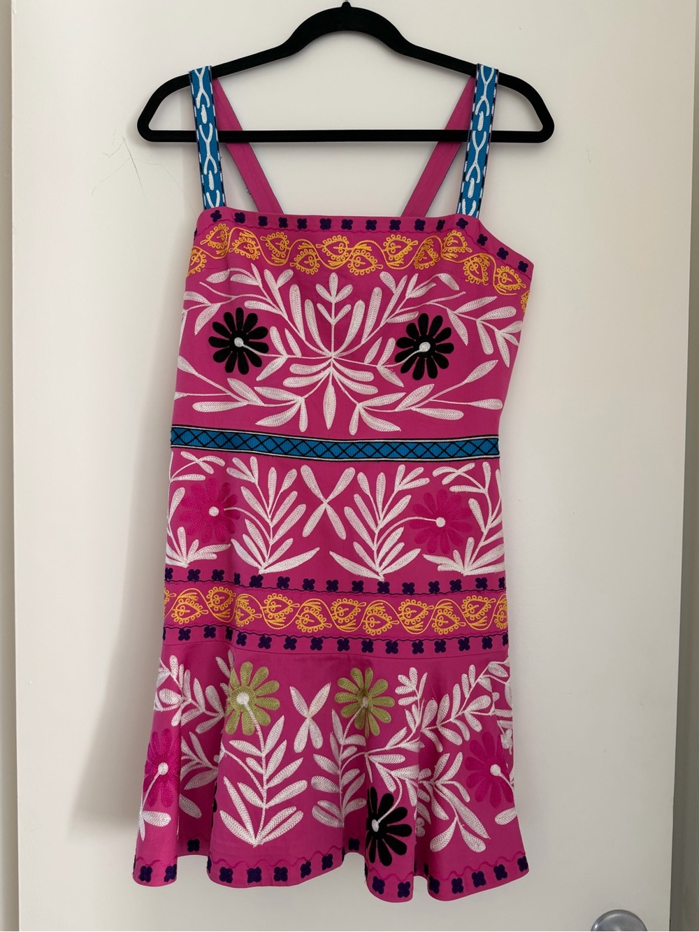 Alexis Women's Venise Embroidered Pink mini Dress Sz L